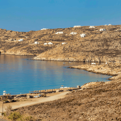 Stroll to Elia beach, just 600 metres from your home