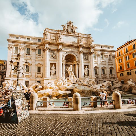 Admire the Trevi Fountain before dining out – it's just around the corner