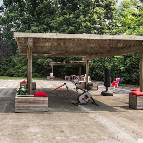 Keep fit in the open-air fitness area