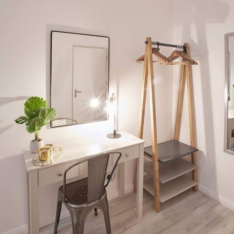 Catch up on work at the main bedroom's desk