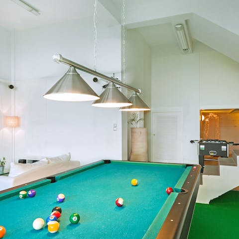 Have some good old fashioned fun with a few hames of pool and foosball