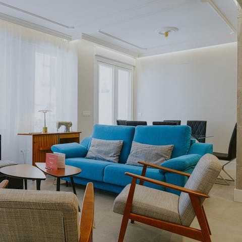 Open up the balcony doors leading off the living space and let the fresh air in