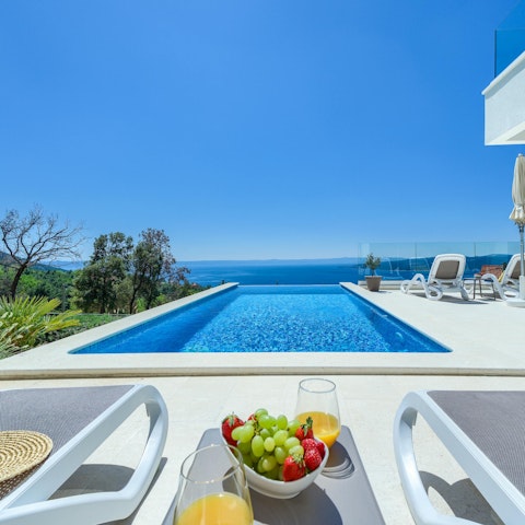 Take in the stunning views over the Adriatic Sea from the infinity pool