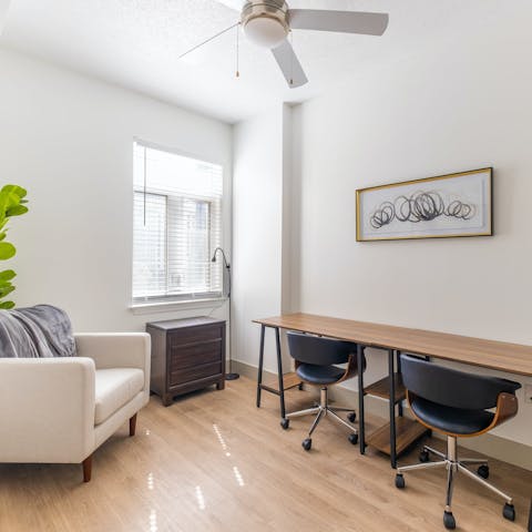 Use the dedicated office to do some work