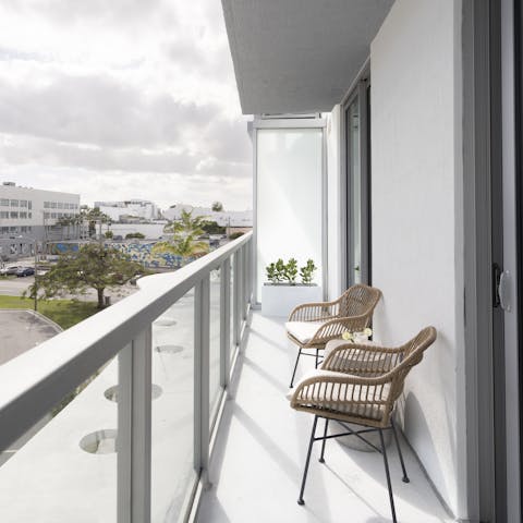 Take your favourite evening drinks onto the balcony