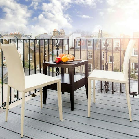 Begin your day with coffee on the patio