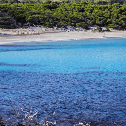 Spend the day on Ses Casetes des Capellans, a twenty-minute drive away