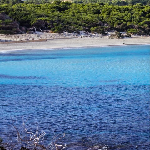 Spend the day on Ses Casetes des Capellans, a twenty-minute drive away