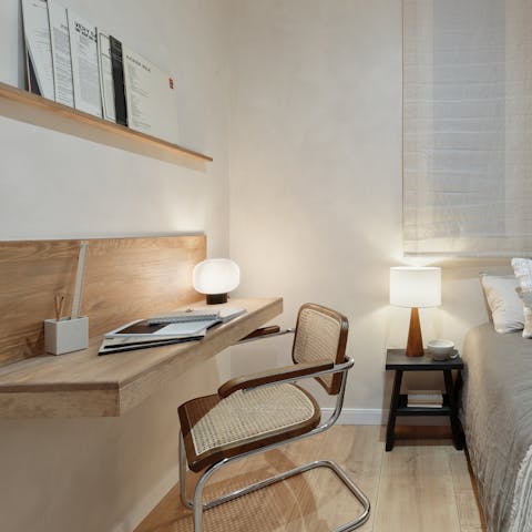 Find a quiet spot to catch up on work at the dedicated desk