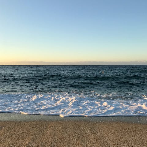 Walk 200m to a sandy beach