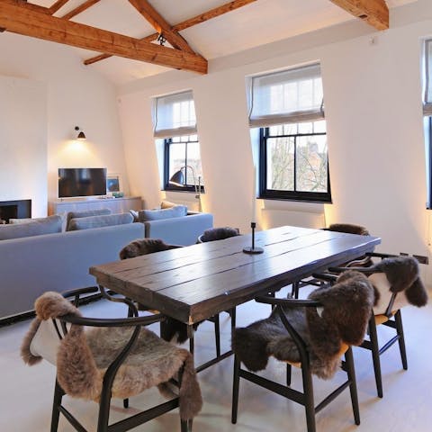 Gather around the dining table for a family meal