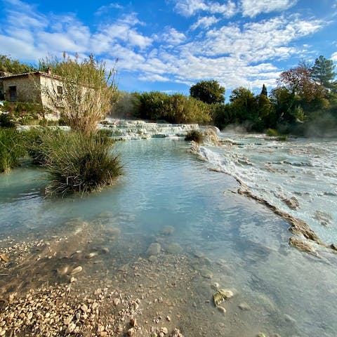 Take a day-trip to Saturnia to relax in the hot springs – it's 20km away