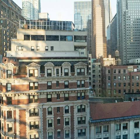 Admire the wonderful city views as the sun goes down