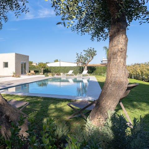 Cool off in the pool after a day in the Sicilian sun