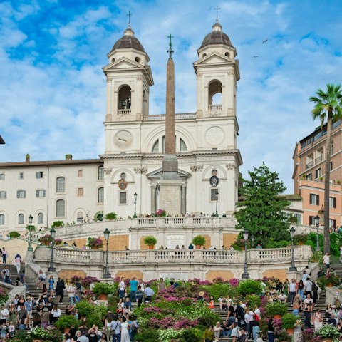 Amble over to the iconic Spanish Steps, just five minutes away by foot