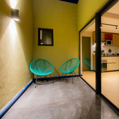 Serve drinks on the private patio