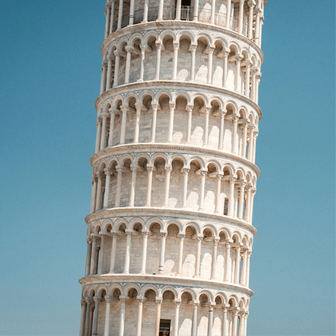 Take a day trip to Pisa, a 22km drive away