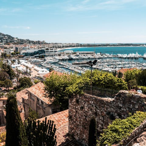 Stay in Cannes and explore the Boulevard de la Croisette, around a five-minute stroll away