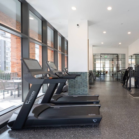 Make the most of the on-site gym with morning workouts