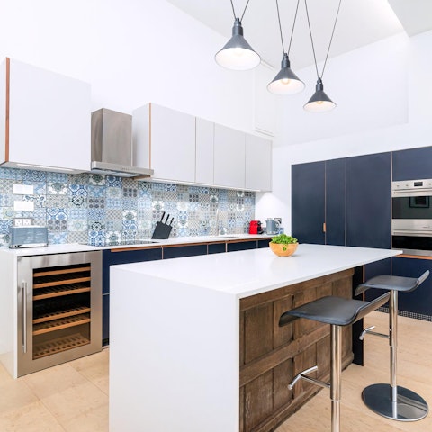 Start your day with avocado toast in the contemporary kitchen