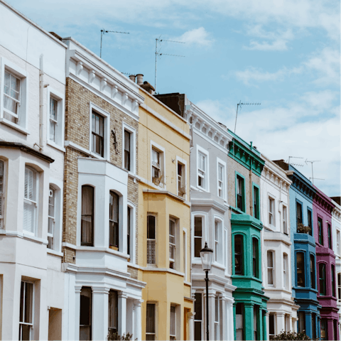 Meander the pastel-hued streets of chic Notting Hill