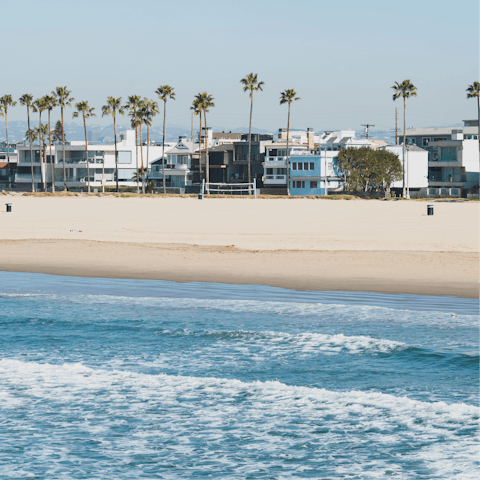 Drive twenty minutes and soak up the sun and surf at iconic Venice Beach