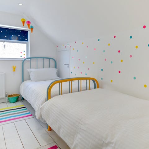 Let the kids' imaginations run wild in this bright, colourful bedroom