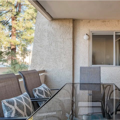 Enjoy alfresco meals on the balcony