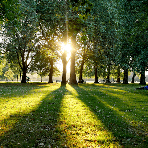 Take a break from the crowds in nearby Hyde Park