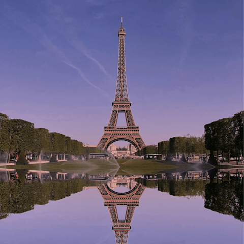 Marvel at the Eiffel Tower, just a fifteen-minute walk away