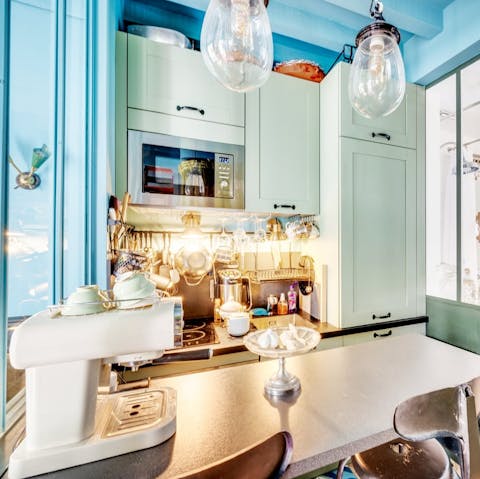 Enjoy a freshly brewed coffee at the breakfast bar