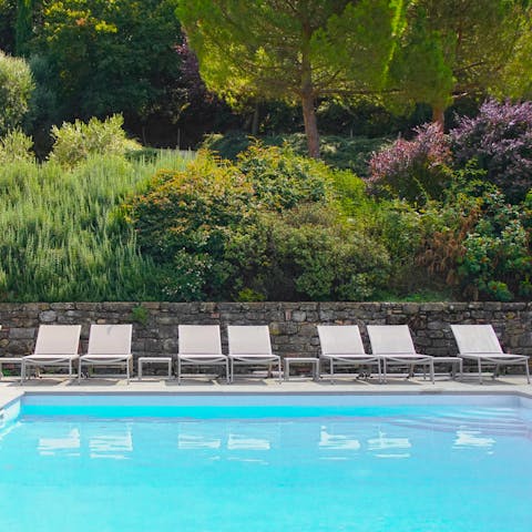 Relax beside the private pool