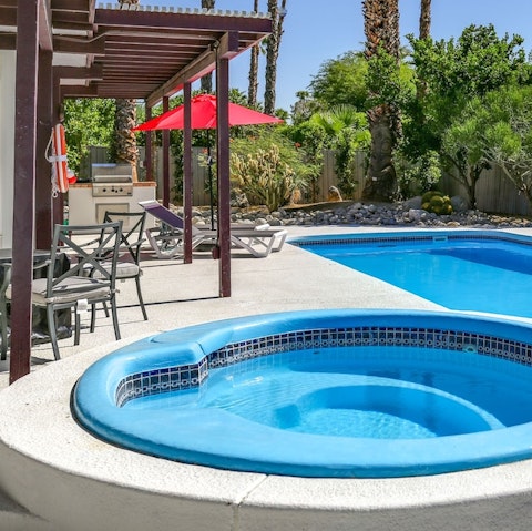 Soak your troubles away in the hot tub