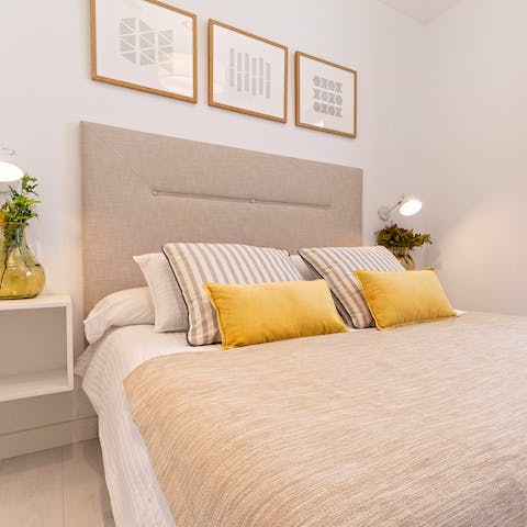 Get a good night's sleep in the comfy bedroom