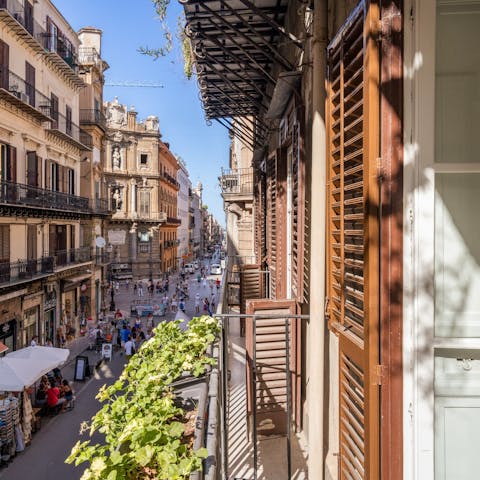 Watch the city’s rhythms unfold from a peaceful perch above the streets