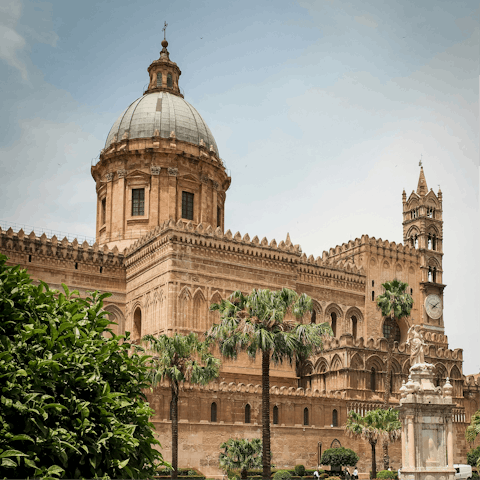Marvel at the Arab-Norman architecture of Palermo Cathedral, just a short stroll away