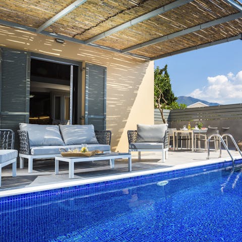 Cuddle up in the shade for a sip of wine