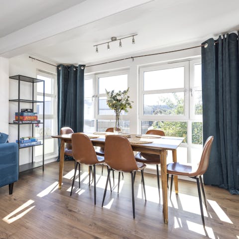 Sit up late playing board games around the dining table