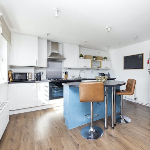 Sip espresso at the breakfast bar before heading out to see the sights