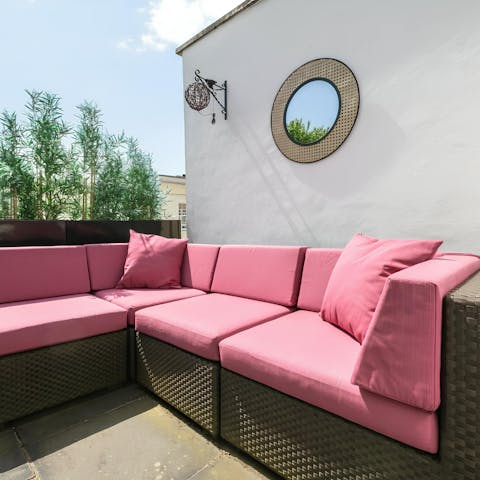 End your day with a glass of wine on the private terrace