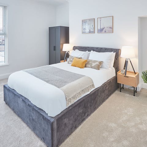 Drift off to sleep in the plush, king-size bed