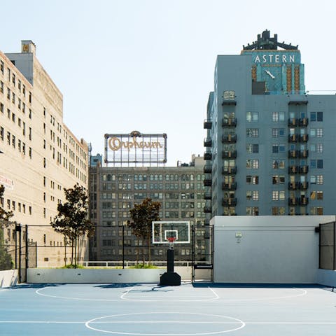 Play some basketball on the communal courts
