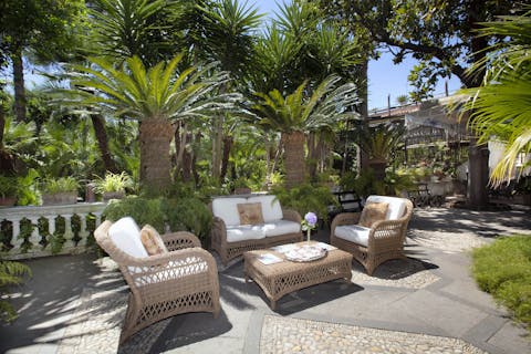 Sit out in the sunshine in the lounge area with an Aperol spritz in hand