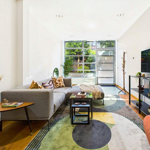 Put your feet up in the bright living space