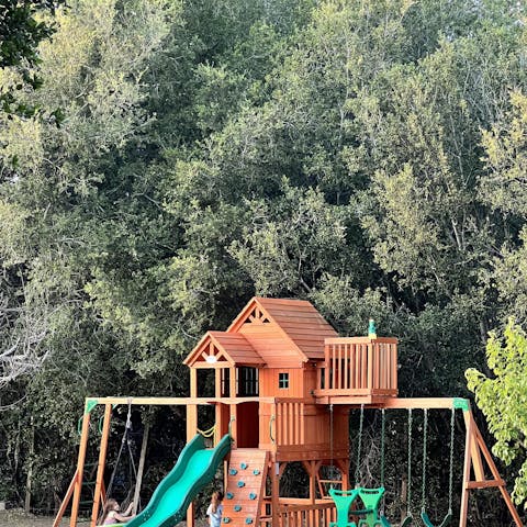 Let the kids have fun in the outdoor play area
