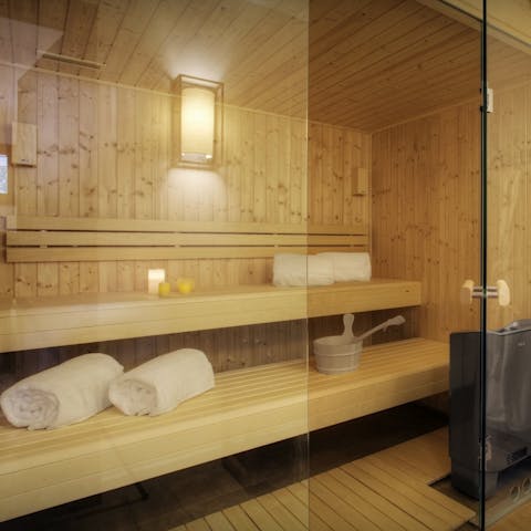 Unwind in the sauna after a day of skiing
