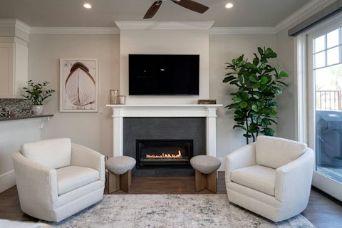 Warm up by the fire on cooler California evenings