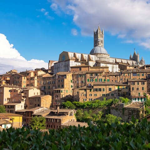 Take a day trip to Siena for a spot of sightseeing – you can drive there in thirty minutes