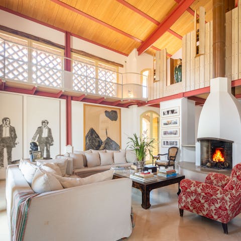 Sip local wine as you unwind in front of the fire