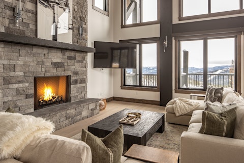 Warm up by the fireplace after a day spent in the outdoors